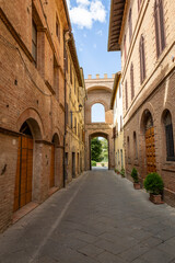 the Sienese gate in Buonconvento, Province of Siena, Tuscany, Italy - obrazy, fototapety, plakaty