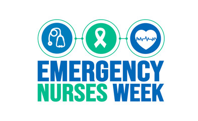 October is Emergency Nurses Week background template. Holiday concept. background, banner, placard, card, and poster design template with text inscription and standard color. vector illustration.