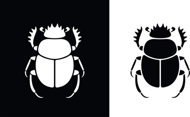 Scarab beetle logo. Isolated scarab beetle on white background - obrazy, fototapety, plakaty