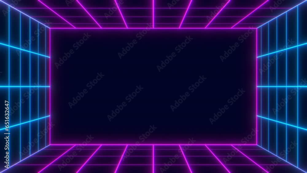 Poster presenting a seamless loop abstract motion background in a cyber, futuristic, or retro style concept