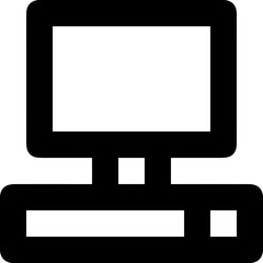 Computer technology icon symbol vector image. Illustration of the dekstop monitor display design image