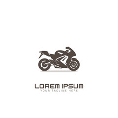 motorbike minimal logo vector icon on white background