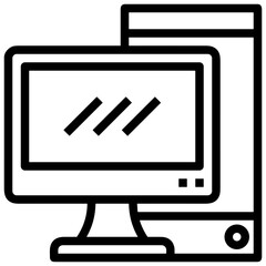 Computer technology icon symbol vector image. Illustration of the dekstop monitor display design image