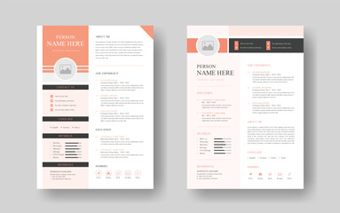 Professional and clean minimal A4 premium resume or cv template layout design for better job.