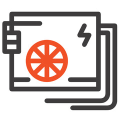 Computer technology icon symbol vector image. Illustration of the dekstop monitor display design image