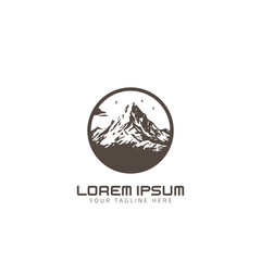 mountain minimal logo vector icon design template