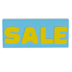 Online shop objects , discount sign , 3D rendering on a transparent background