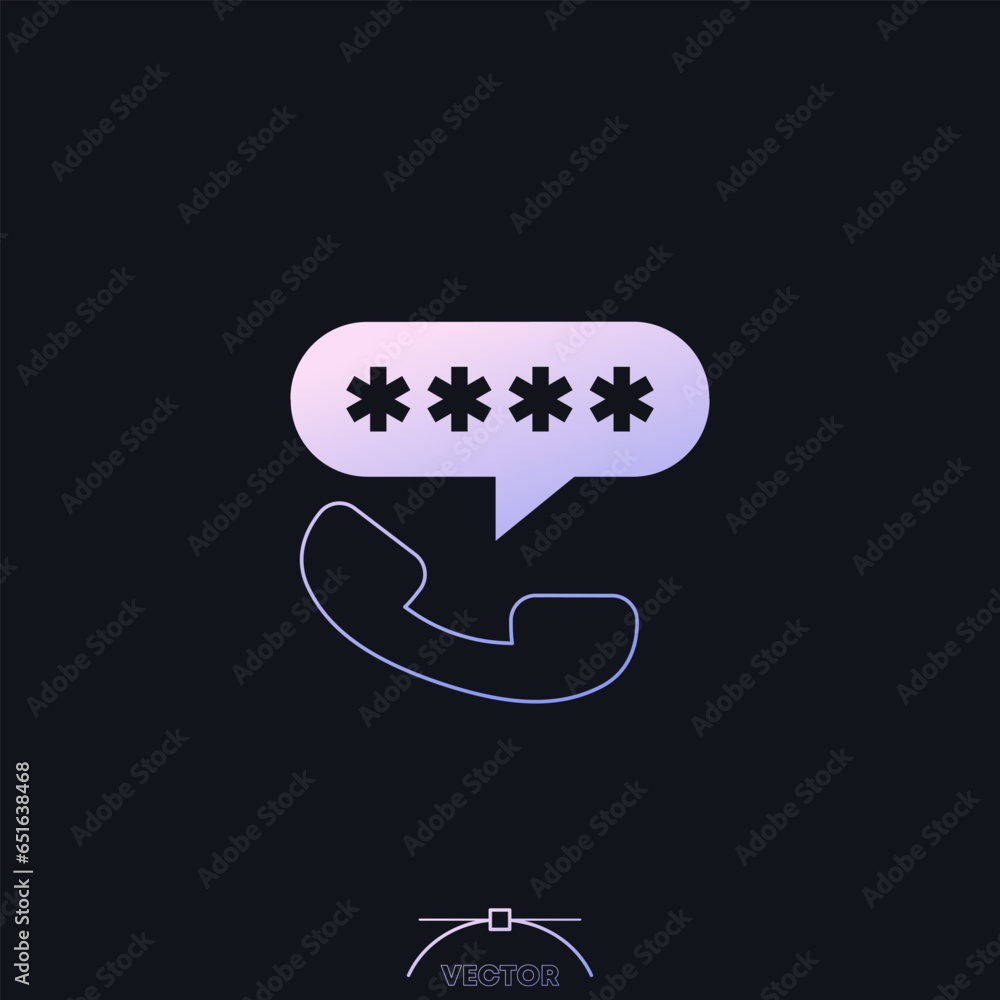 Poster encrypted phone call icon with gradient