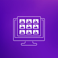 photo gallery in computer icon, vector