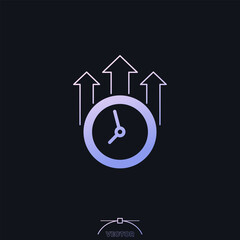 overtime icon, long working hours vector