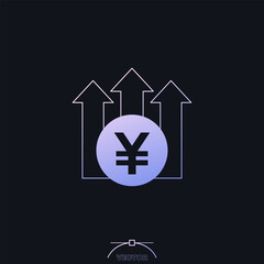 Obraz premium yen growth icon with gradient