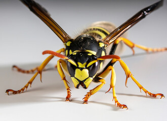 Isolated German Wasp on White Background