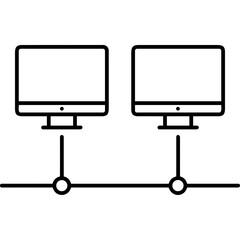 Computer technology icon symbol vector image. Illustration of the dekstop monitor display design image