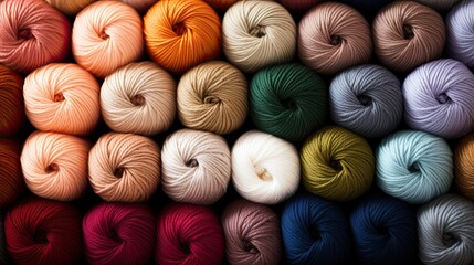 Balls of wool of different colors. Generative AI