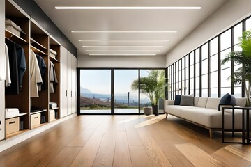 modern living room with a window