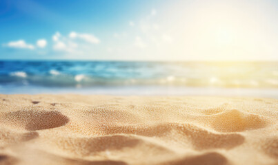 Fototapeta na wymiar Tranquil beach scene with golden sunlight.