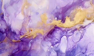 Fototapeta premium Texture of flow purple liquid paints.