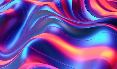 Fototapeta premium Abstract liquid wave wallpaper. Creative holographic banner.