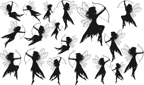 Cute Fairy Silhouette With Arrow