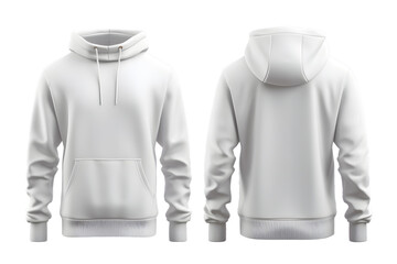 Front and back white hoodie png mockup