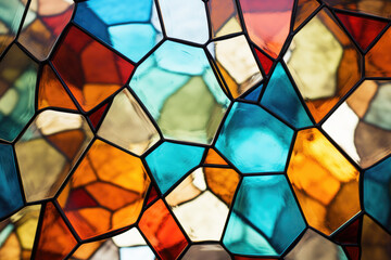 Colorful stained glass window abstract background - obrazy, fototapety, plakaty