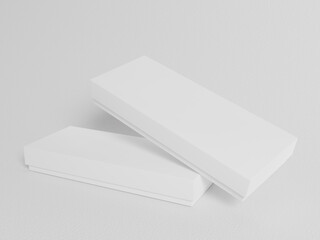 blank box packaging on grey background, isolated, perspective view. for mockup design