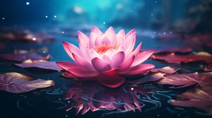 Fotobehang Beautiful pink lotus flower © Sajida