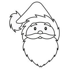 Minimalist Santa Claus, Santa Claus to color. Christmas symbol image
