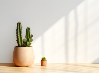 Cactus and succulents on white backround