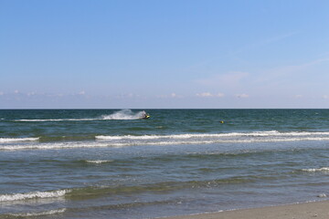 Waves crashing on a beach