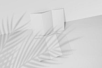 Blank Trifold brochure with shadow for mockup
