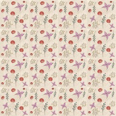 Floral seamless pattern ceramic style