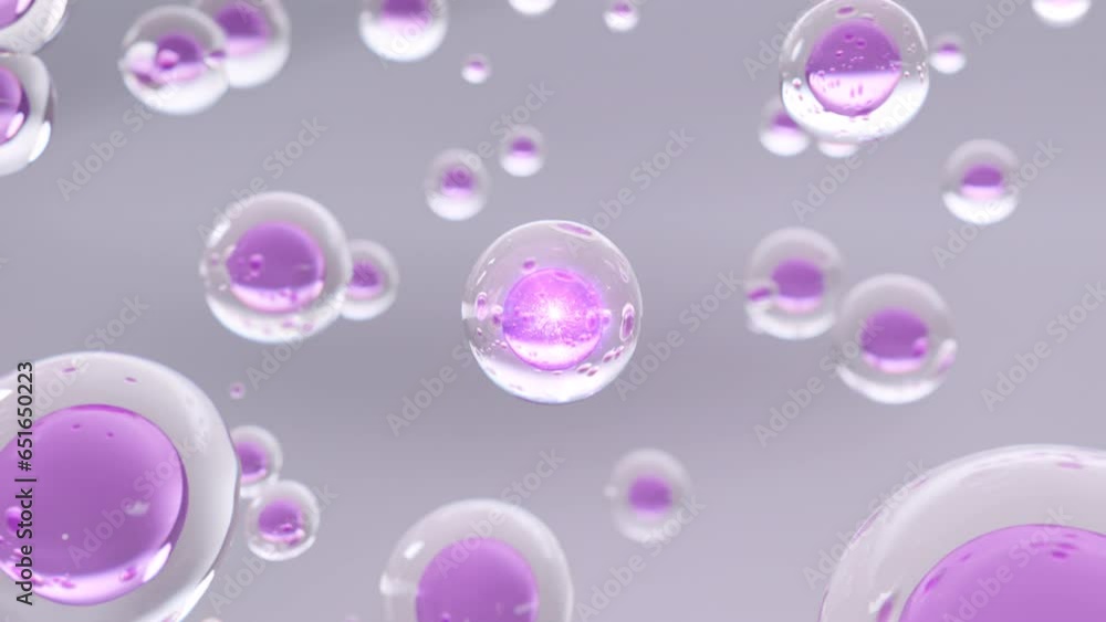 Aufkleber a macro visual of rising water bubbles against a bright background. moisturizing bubble blobs in bea