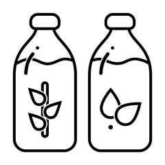 Milk bottles icon - Coffee Shop Linear