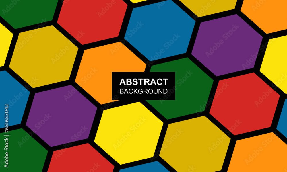 Poster abstract geometric pattern cube hexagon boxes block colorful vector background design