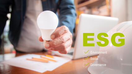 Vision and technology to enhance ESG in the construction industry. Green Energy with Rechargeable...
