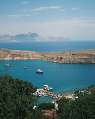 Landscape view of Lindos, Greece