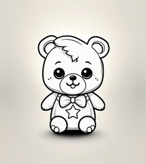Dapper teddy bear with bow tie and star