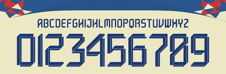 font vector team 2023 - 2024 kit sport style. football style font with lines. America de mexico font. club america font. sports style letters and numbers for soccer team © Ozymandias1927