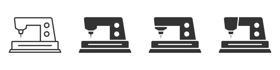 Sewing machine icon set. Vector illustration