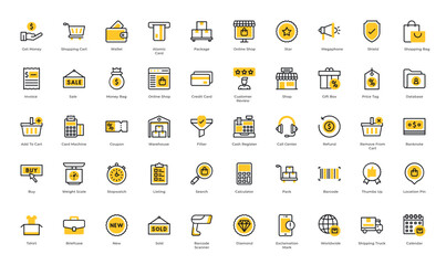 Ecommerce icon set. Containing order tracking, delivery home, warehouse, courier and cargo icons. Shipping symbol. Solid icons vector	