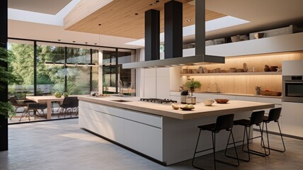 Elegant modern contemporary kitchen room interior of a luxury house