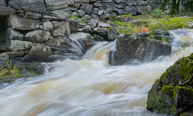 White water rapid and historic stone mill