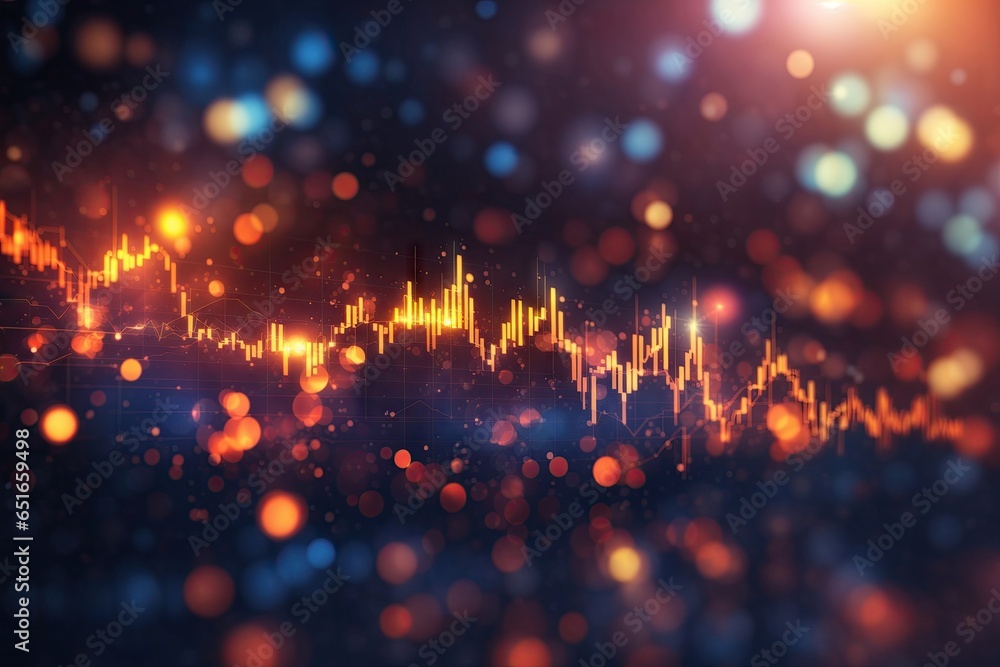 Poster abstract background chart stock market bokeh background. ai generative
