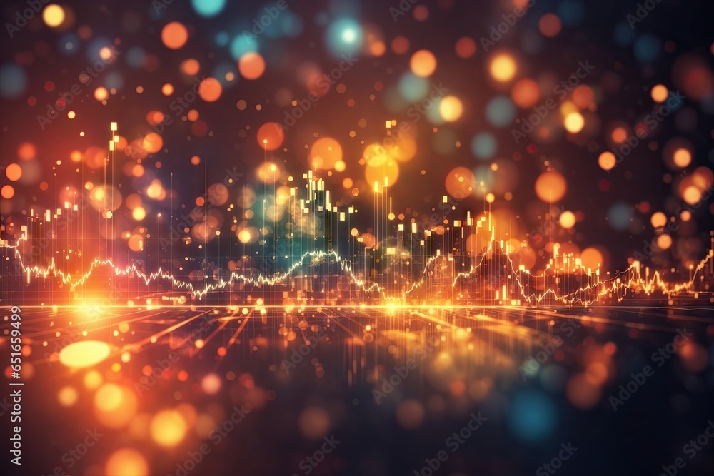Poster abstract background chart stock market bokeh background. ai generative