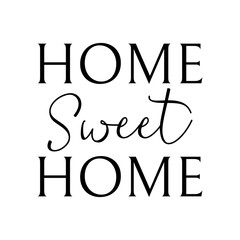 Home Sweet Home. Welcome home phrase. Black calligraphy illustration on transparent background