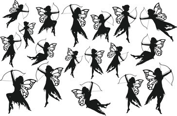 Cute Fairy Silhouette With Arrow Collection