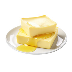 Butter Isolated on a Transparent Background - obrazy, fototapety, plakaty
