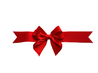 Red ribbon with knot transparent background