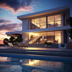 Design house modern villa with open plan living